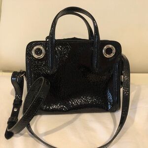Alexander McQueen Black Crossbody Bag with Glossy Finish